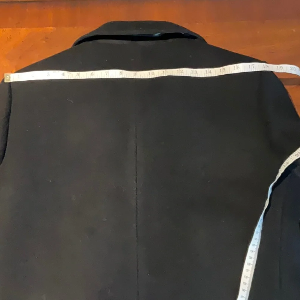 BALMAIN MEN'S 54 BLACK PEA COAT JACKET - Picture 16 of 16